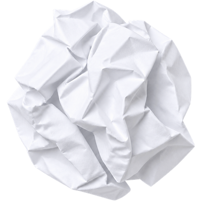 A sheet of paper crumpled into a ball